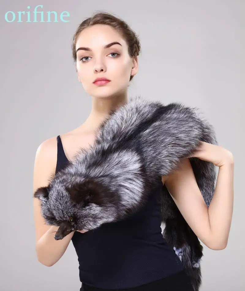 New lady fashion fox fur collar full pelt scarf natural party long luxury winter warm real cape |