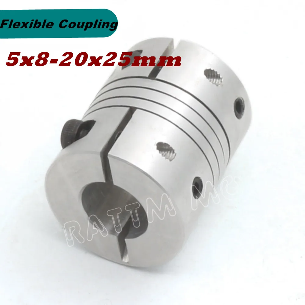 

5Pcs Flexible Coupling Stepper Motor 5mm to 8mm CNC Parts Router Mill 5x8mm D20 L25mm