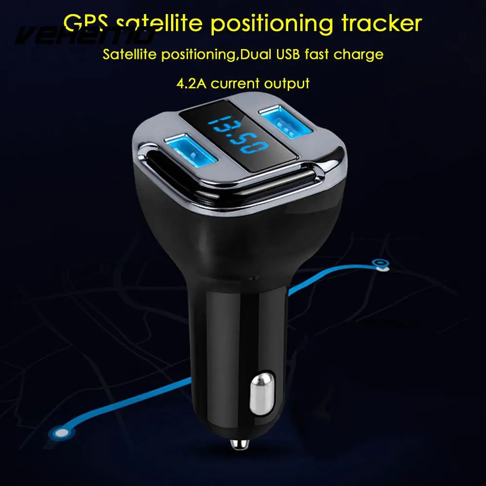 Vehemo 12-24V 2 Usb USB Charger Voltmeter Car Charging Adapter Protable Premium GPS OLED | Автомобили и мотоциклы