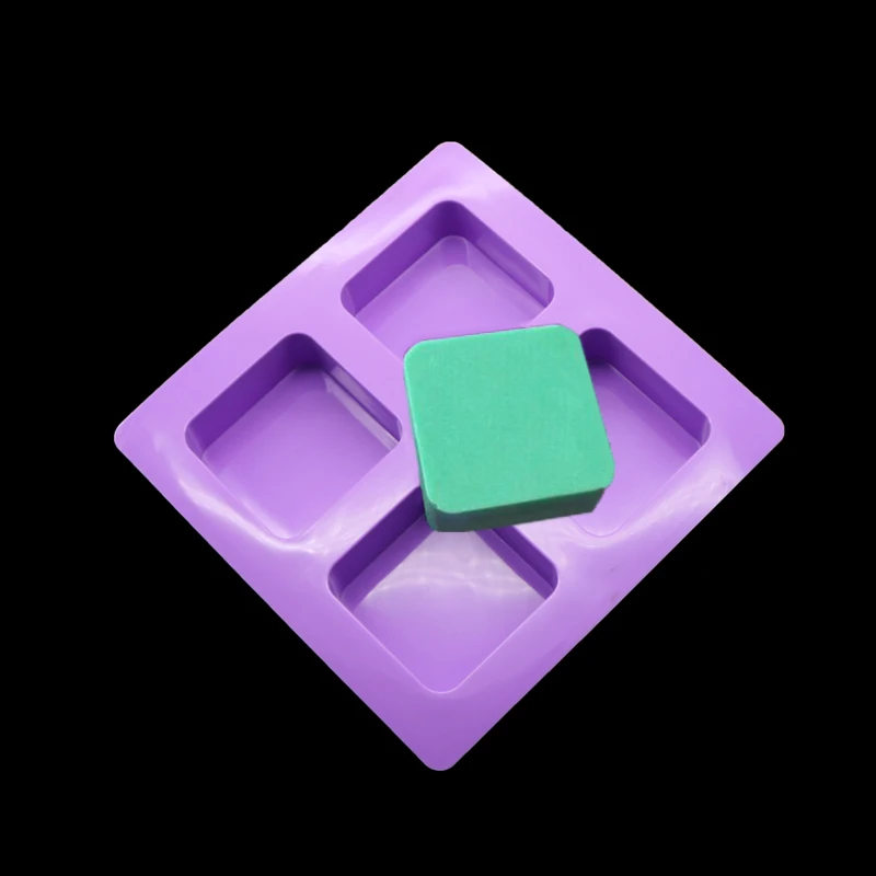 4 квадратных 3d прямоугольные полости силиконовые формы мыло Плесень шоколадные