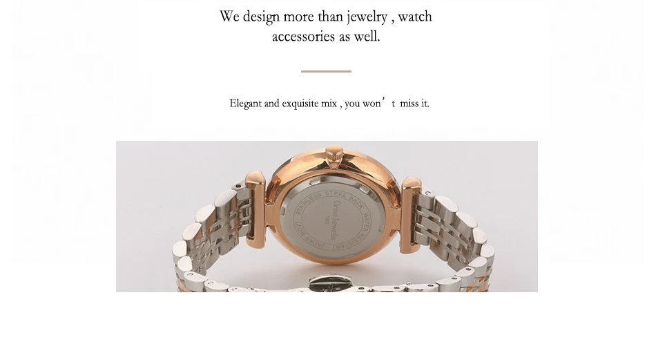 ORSA JEWELS Luxury Men Quartz Watch 316L Stainless Steel Band Women Wristwatch Waterproof Casual Business Brand Watches OOW12