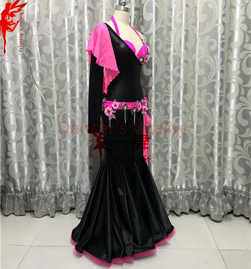 Girls belly dance Performance dress flowers bra top and velvet 2pcs Lady India clothes women Elegant B/C | Тематическая одежда и