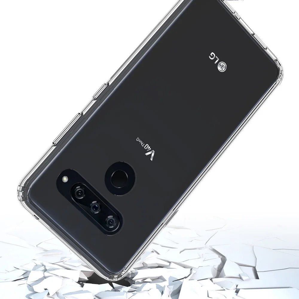 Прозрачный Акриловый чехол для телефона для LG V40 чехол противоударный Бампер Защитный чехол-гибрид из ТПУ Жесткий прозрачный чехол для LG V30/V40 ThinQ задняя крышка
