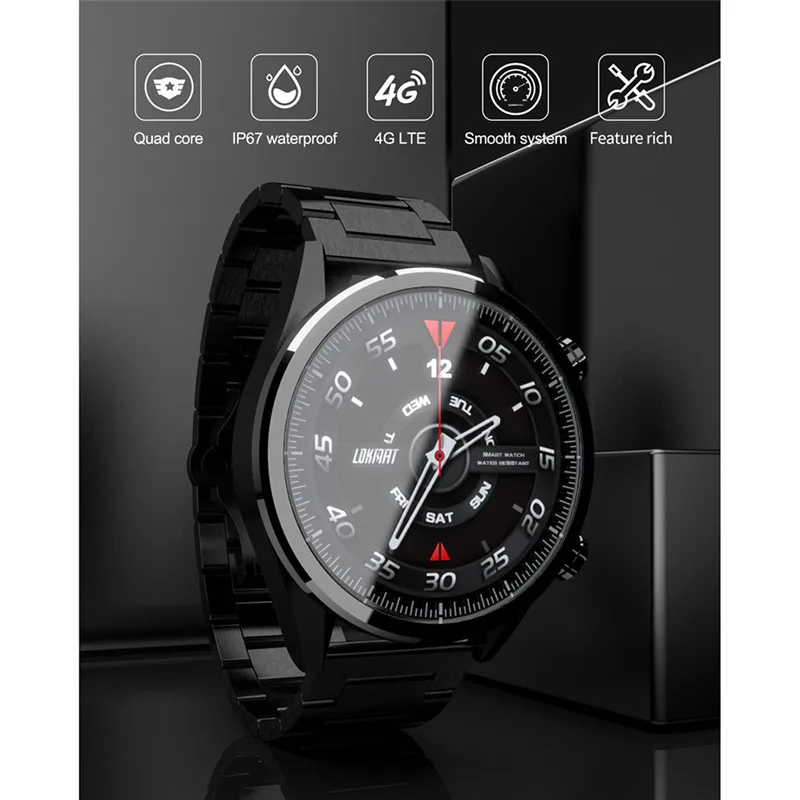 LK08 4G Смарт-часы Android 7,1 MTK6739 3 ГБ+ 32 Гб 400*400 AMOLED экран 610 мАч батарея умные часы gps умные часы для мужчин