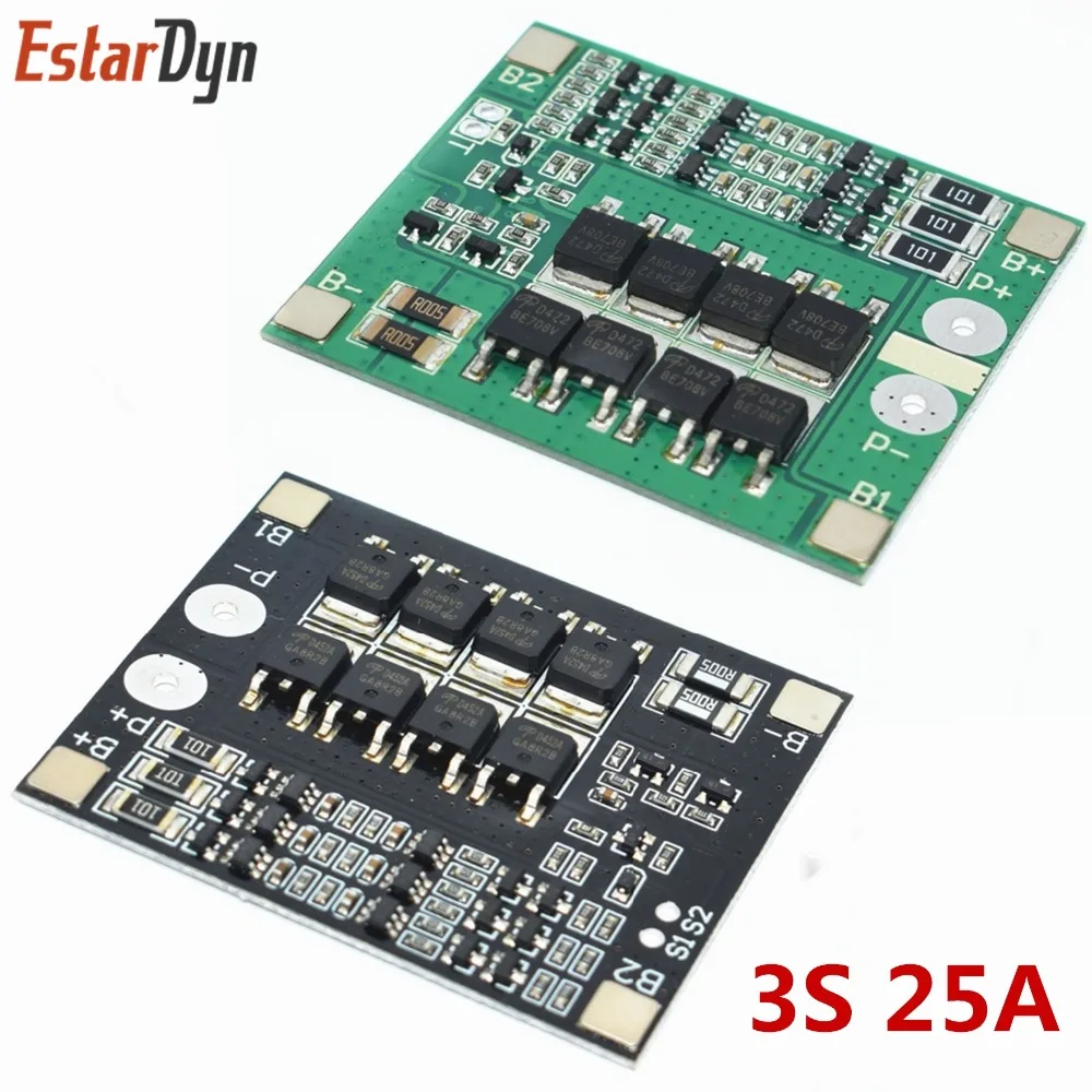 Оригинальная 3S 25A литий-ионная 18650 BMS PCM плата защиты батареи BMS PCM с балансом для литий-ионного Lipo батарейного блока модуль