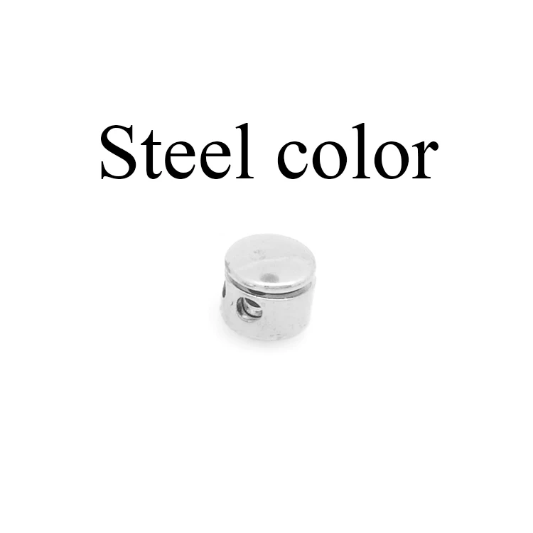 Steel color 2 шт отверстие 2 мм нержавеющая сталь двойное отверстие цепь фиксирующая Пряжка DIY шаровая цепь соединители фурнитура для украшений много оптом - Цвет: Steel color