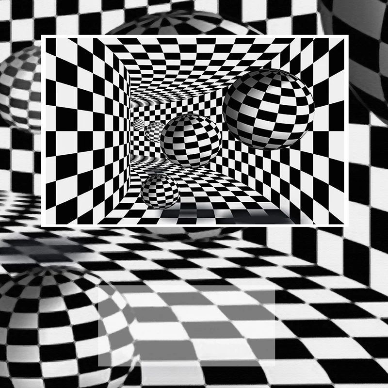 Пользовательские фотообои современные 3D Геометрические черно-белые решетки шар гостиной диван ТВ фон обои для стен 3D
