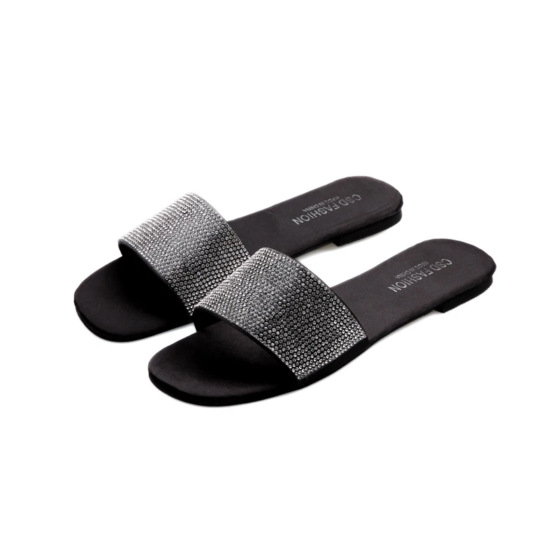 Crystal Diamond Slippers Summer Women Bling Beach Slides Flip Flops Ladies Sandals Casual Shoes | Обувь
