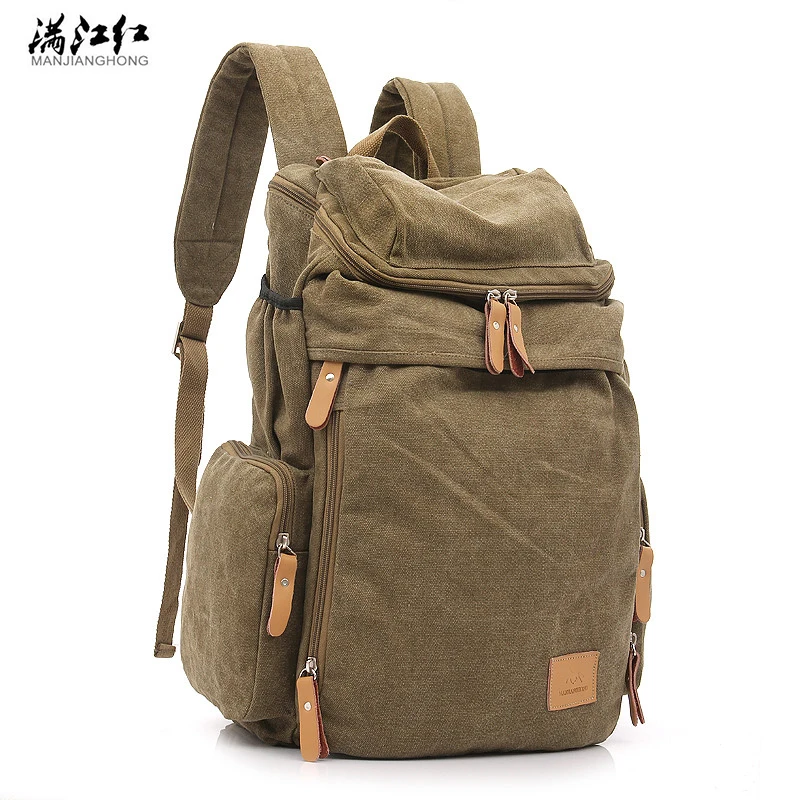 Вместительный рюкзак MANJH из промытой ткани Повседневная износостойкая школьная