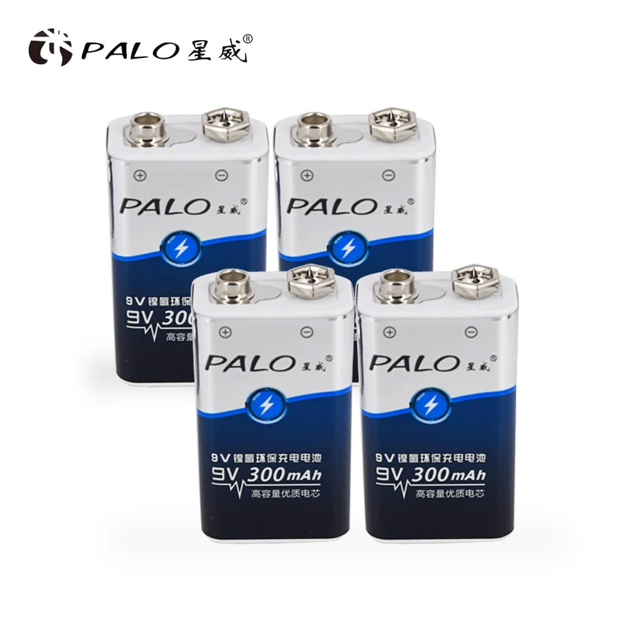 4 шт. перезаряжаемые батарейки 6LR61 6F22 006p 9V nimh 300 мАч|rechargeable battery|nimh 9vhigh quality |