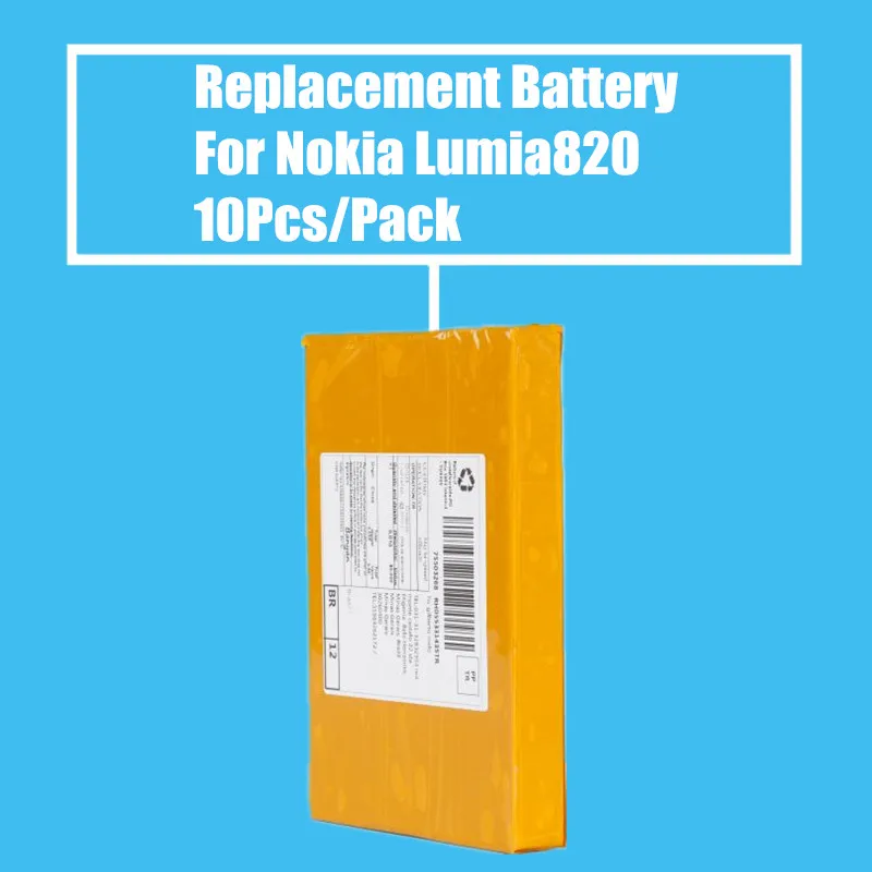 10 шт./упак. запасная батарея 1650mah для Nokia Lumia820 820T 825 RM-878 высокое качество | Мобильные