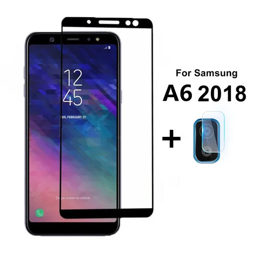 For A6 2018 2-в-1 защитная пленка из закаленного стекла для samsung galaxy A20 A30 A40 A50 A70 Камера защитное устройство для объектива на M20 M30 A7 A8 A9 защитная пленка объектива защитное стекло - Цвет: For A6 2018
