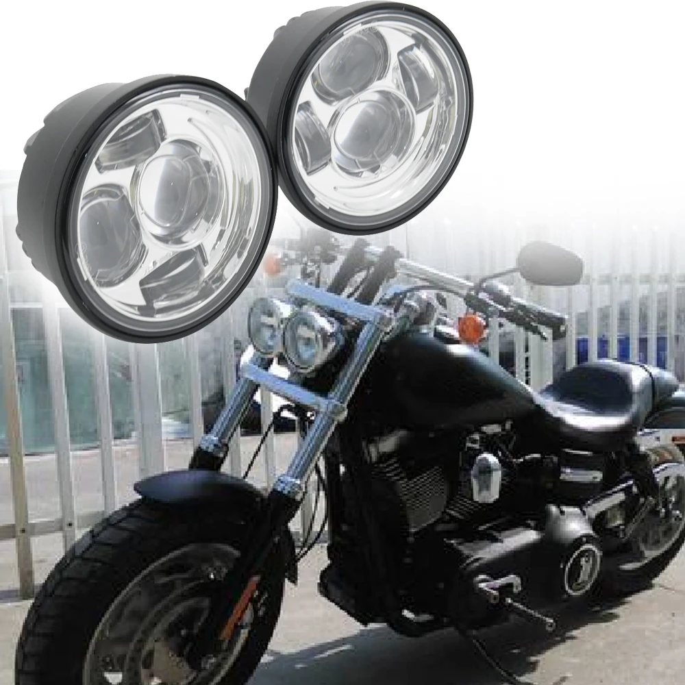 4 65 &quotчерные хромисветодиодный светодиодные фары светодиодный летные для Harley Fat