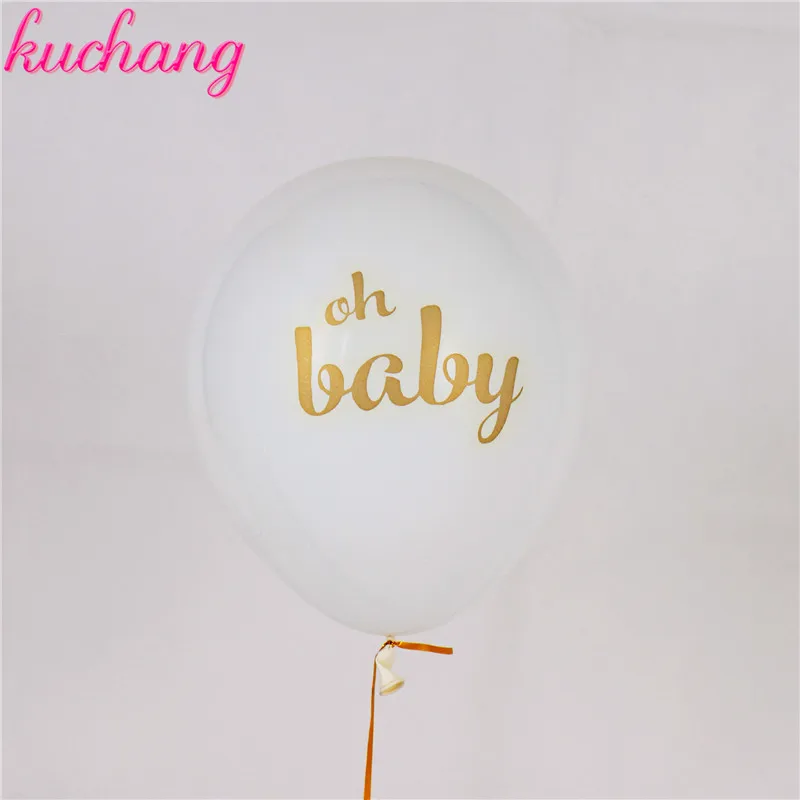 10pcs oh baby 10 шт./лот, Детские воздушные шары на день рождения, Детские вечерние украшения с принтом для мальчиков и девочек - Цвет: 10pcs oh baby