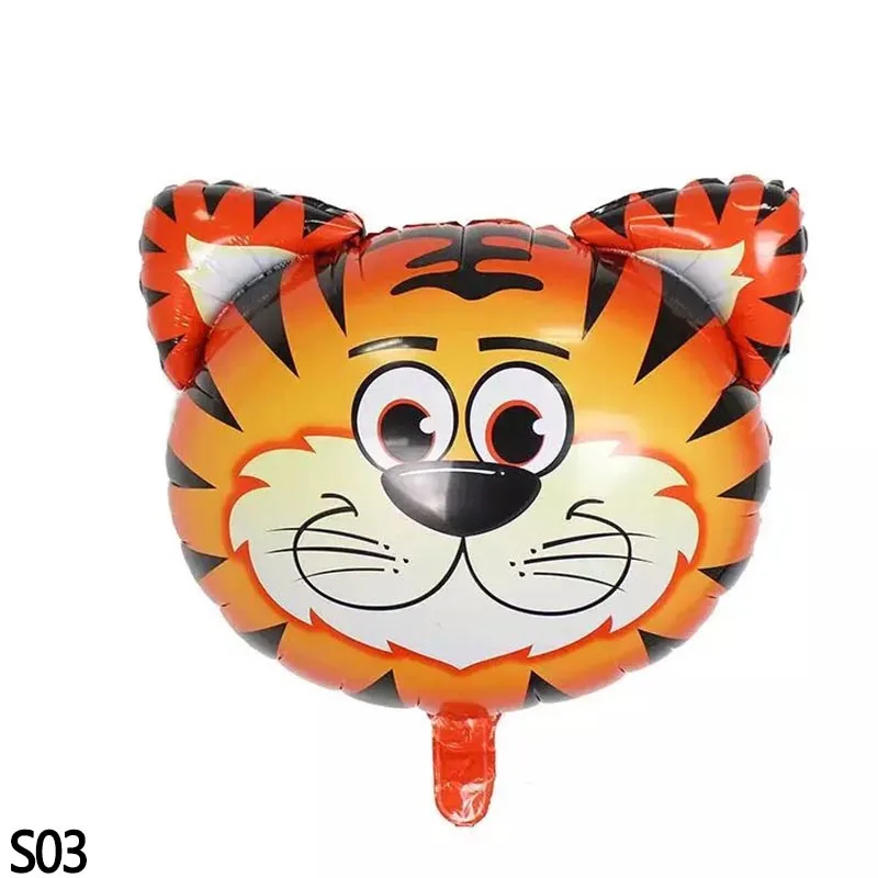 1pc tiger Воздушные шары на день рождения для мальчиков, вечерние шары в виде динозавра, животных, джунглей, Декоративные искусственные тропические Пальмовые Листья - Цвет: 1pc tiger