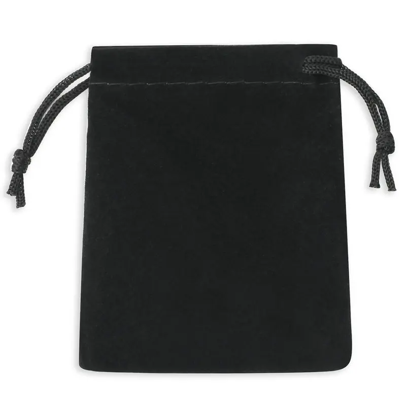 50Pcs / Lot Velvet Black 3 Sizes Jewelery Gift Bags Brace Strap Pouches Wholesale10*12cm 7*9cm 5*7cm B-057-1