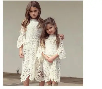 Girl's Fashion Long Princess Dresses 2017 Autumn Sleeve Lace Vintage A-line Preppy Style Kids Party dress Children's Dress | Детская