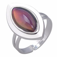 juchao mood rings for women fashion retro horseeye gem ring temperature control color change horse eye adjustable opening bague