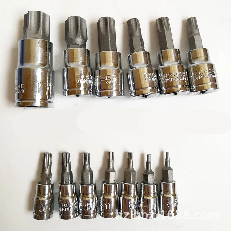 13 шт. 1 комплект 1/4 &quot3/8&quot 1/2 &quotПривод вскрытия доказательство Torx Star Bit Socket Kit Set