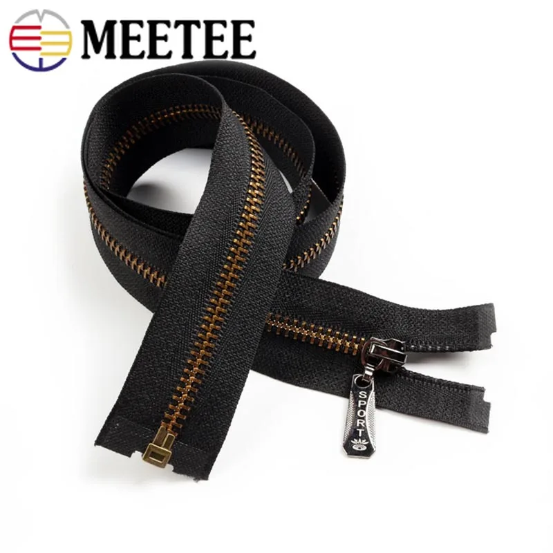 Meetee 2/4 шт. 60/70/80 см 5 # разъемная застежка-молния металла Медь зубы открытого хвост