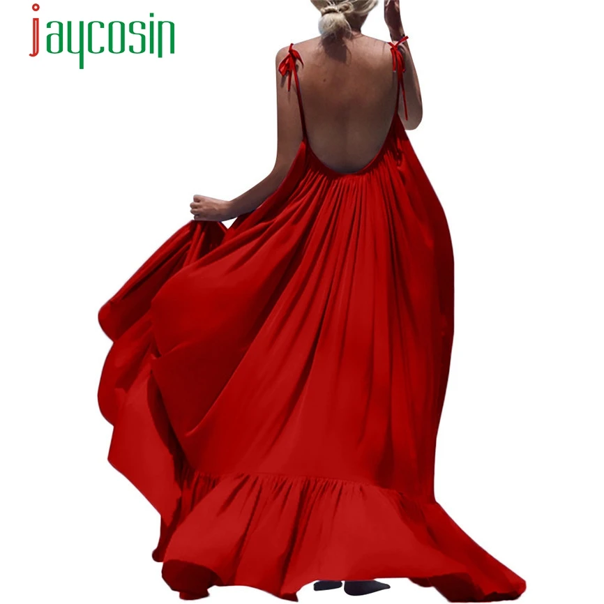 Женское платье без рукавов SAGACE длинное пляжное с открытой спиной 40 | Женская