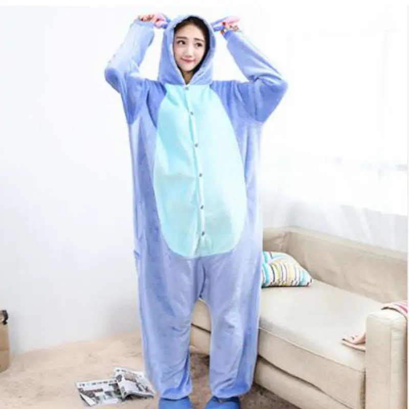 2018 Рождественский подарок взрослых унисекс новый синий стежка Onesie животных