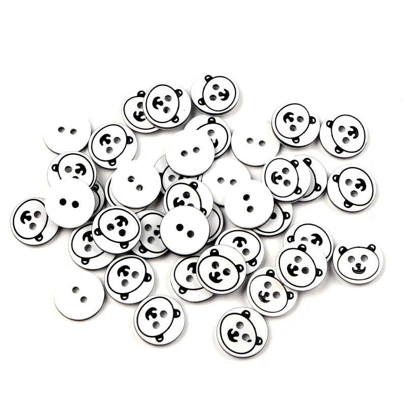 Пуговицы полимерные с черным медведем для шитья одежды 100 шт.|sewing buttons|buttons for