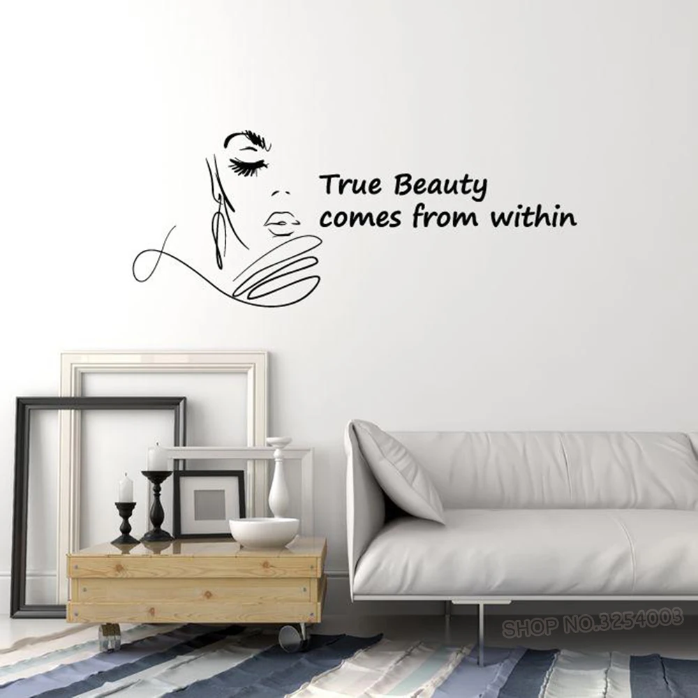 

Vinyl Wall Decal Beauty Salon Quote Woman Saying Words Hair Spa Stickers Mural Removable Art Mural For Living Room L755