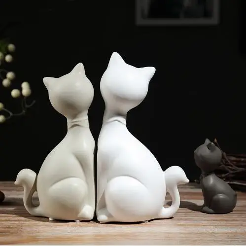 Минималистский Керамическая lucky cat семейный Домашний декор ремесел украшения