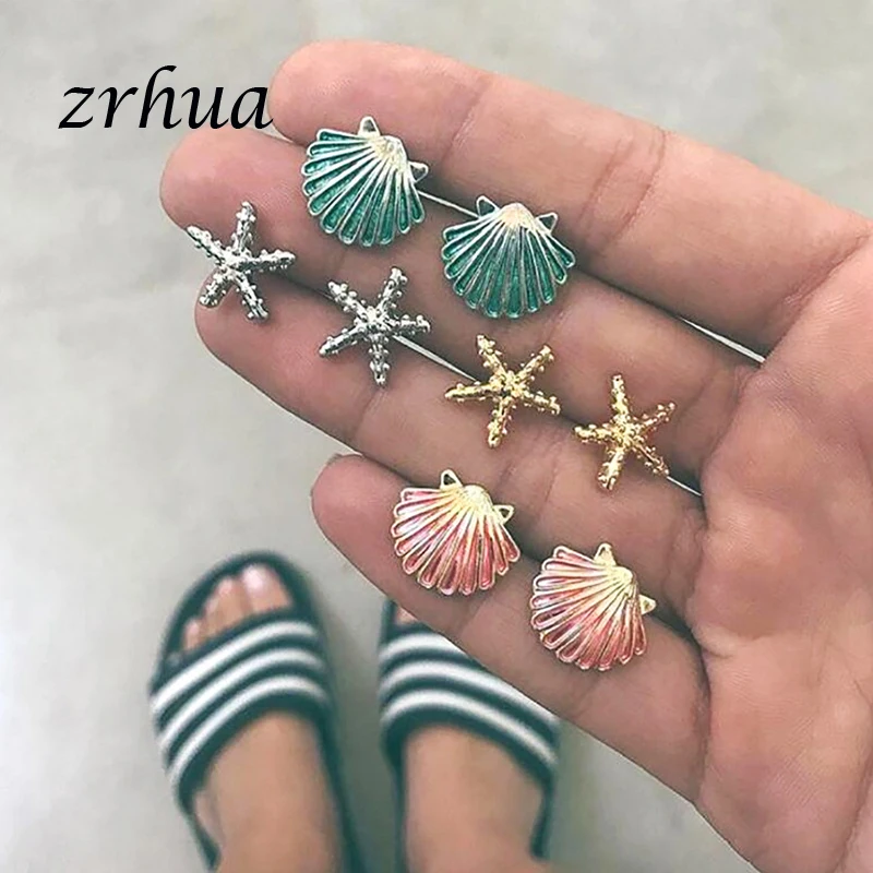 ZRHUA 2018 хит продаж простые серьги гвоздики женские модные ювелирные изделия