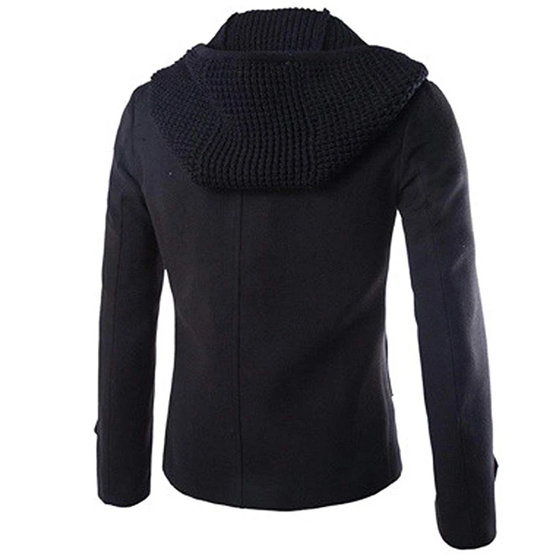 Uniqstore Мужские полушерстяные пальто двубортный зимняя верхняя одежда бушлат с