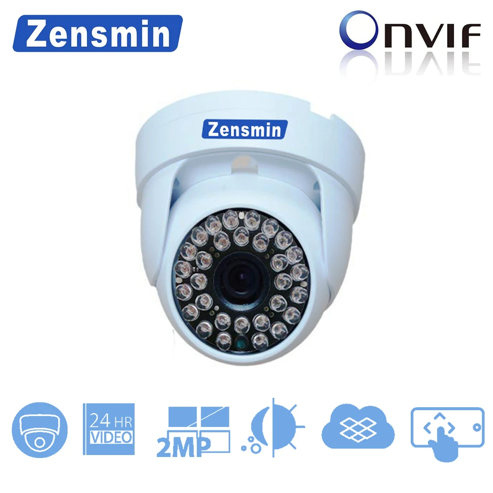 Zensmin H.265 2.0MP IP купола CCTV Камера Крытый 1080 P 48 В poe системы безопасности дома 24 часа