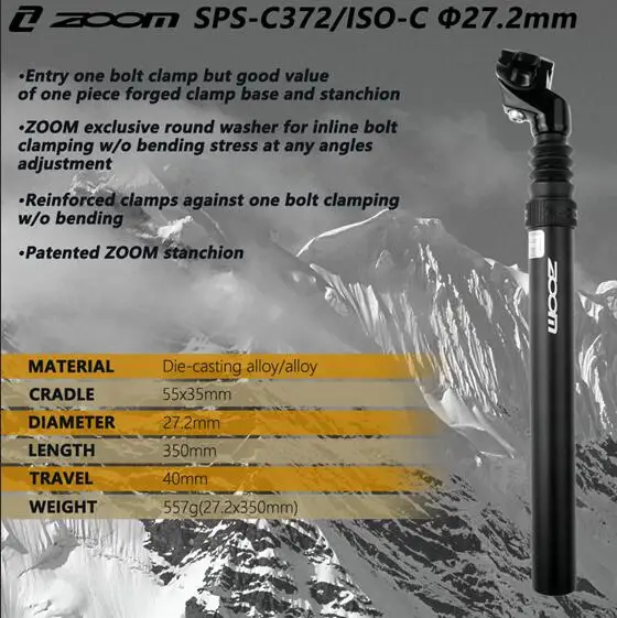 27.2-350mm Новинка, подседельный штырь для велосипеда, гидравлическая подвеска, 40 мм, для путешествий, 27,2, 30,9, 31,6 мм, подседельный штырь, 355 мм, сплав, для горного велосипеда, седло - Цвет: 27.2-350mm