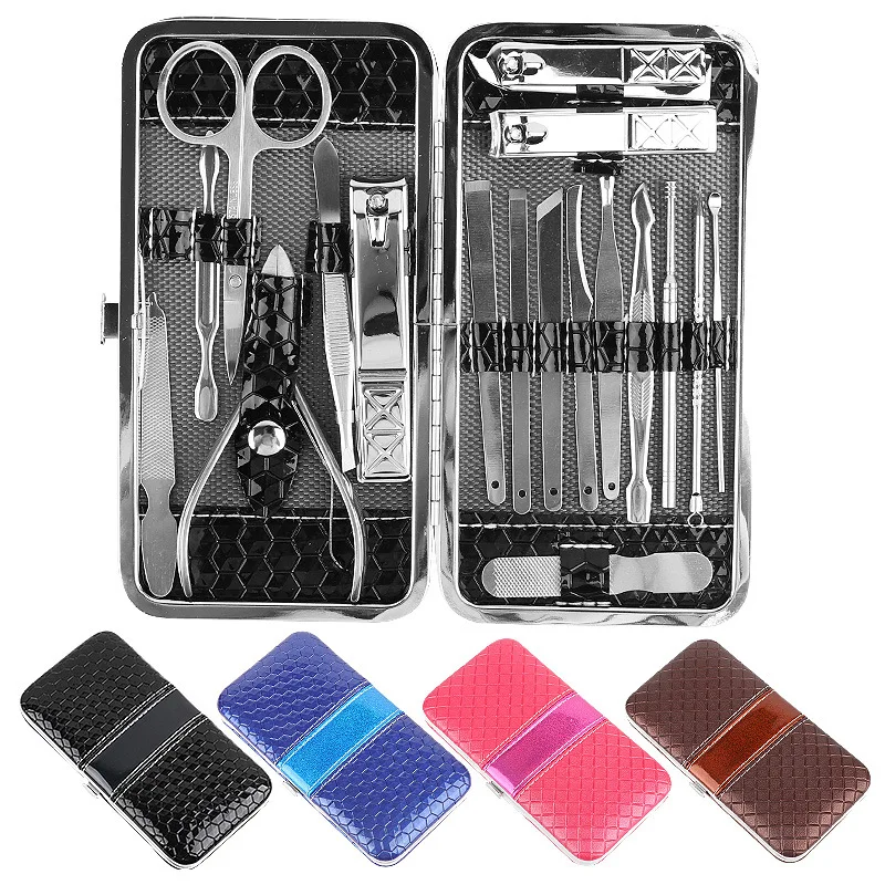 

18pcs Professional Nail Art Manicure Tools Set Stainless Steel Nails Clippers Scissors Tweezer Utility Manicure Nail Clipper kit