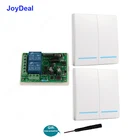 Беспроводной настенный выключатель 86 МГц с дистанционным управлением, передатчик и радиочастотный приемник 2 канала для потолочного светильника переменного тока 433 в 110 В