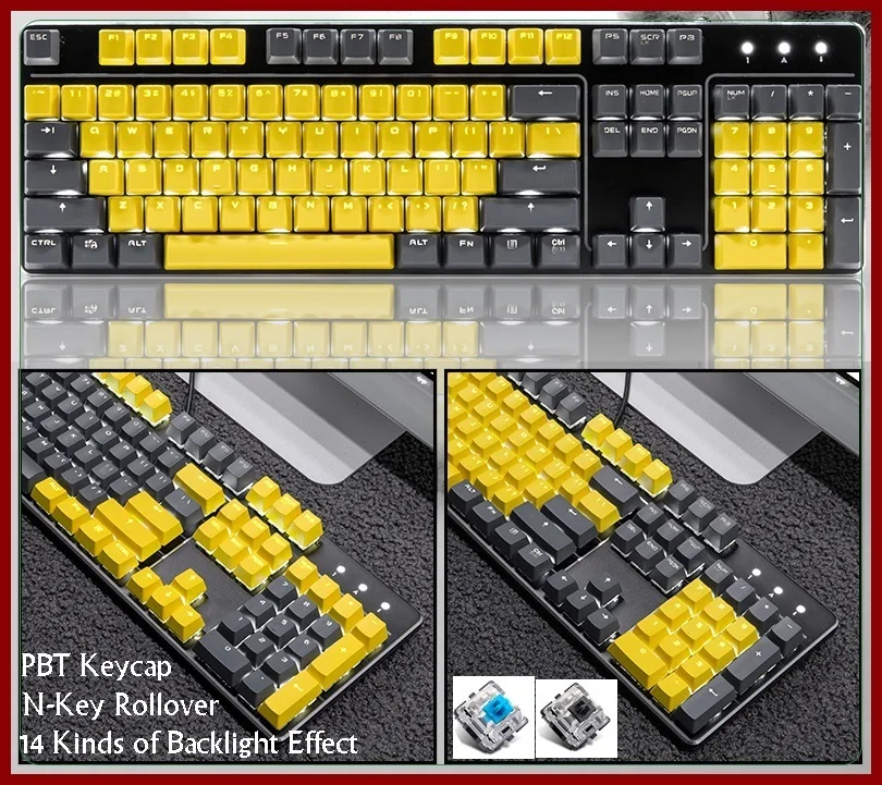 Фото Механическая игровая клавиатура RK Blade PBT с подсветкой USB 14 видов эффектов