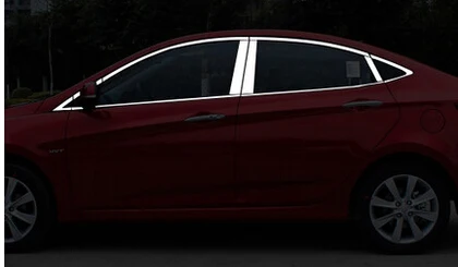 Lsrtw2017 нержавеющая сталь окна автомобиля Планки для hyundai accent 2011 2012 2013 hyundai solaris Verna - Название цвета: 22 pcs trims sedan