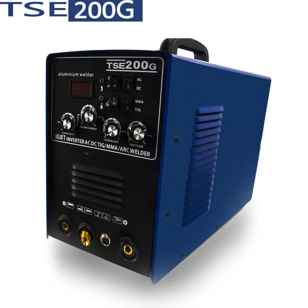 AC DC TIG/MMA/ARC алюминиевый сварочный аппарат поколения 220V и аксессуары TSE200G