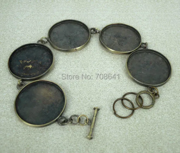 Античная бронзовая Щетка латунная фурнитура для браслетов DIY w/27 мм внутренняя