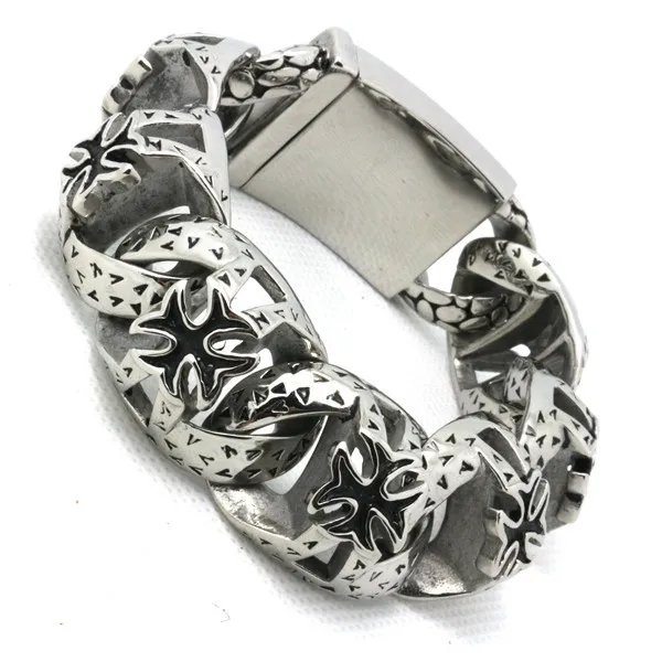 Мужской браслет из змеиной кожи 127 г нержавеющей стали 316L в стиле панк готика|bracelet