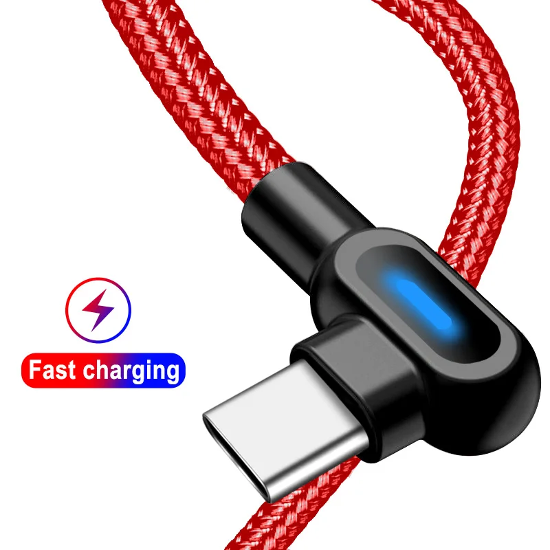 Олаф usb type-C кабель 1 м 2 м Шнур для быстрой зарядки данных 90 градусов type-C USB C зарядный кабель для Xiaomi Redmi huawei samsung S10 S9