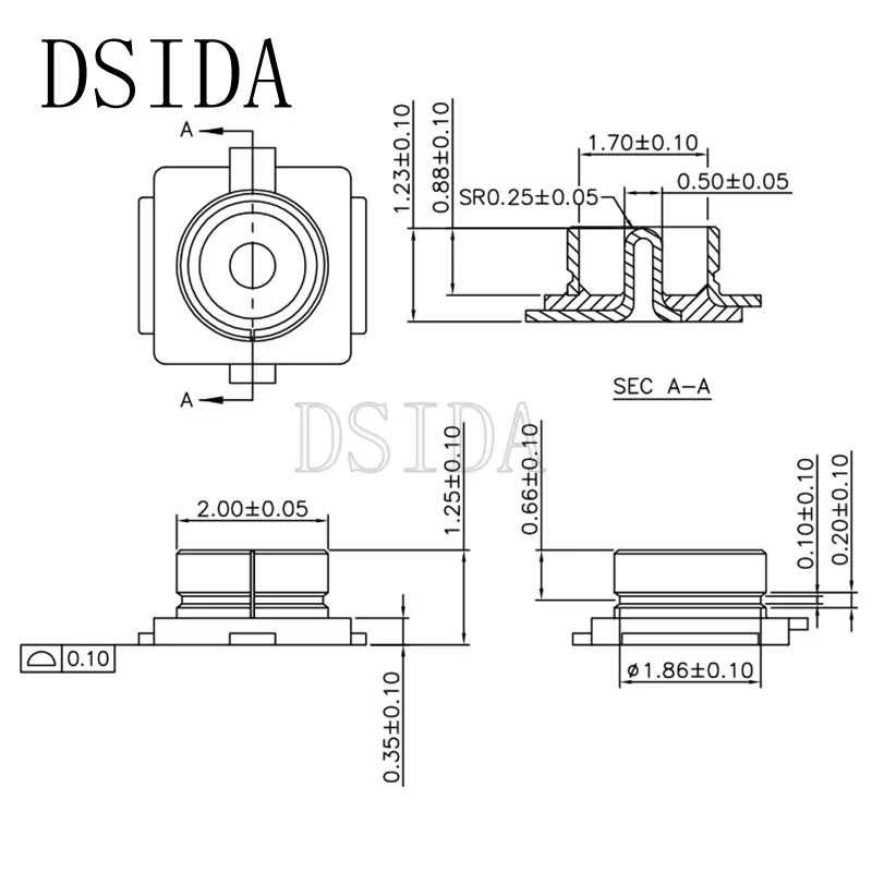 200 шт. высокое качество 20279-001E UFL seat IPEX/разъем IPX U.FL-R-SMT RF коаксиальные разъемы