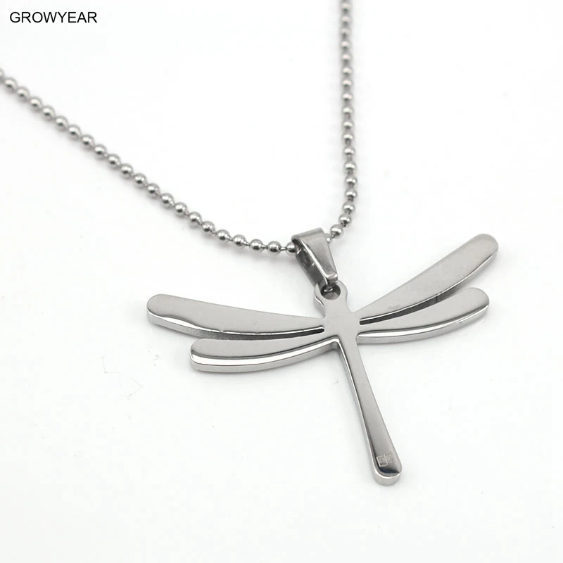 Ожерелье с кулоном в виде стрекозы серебряного цвета ювелирные изделия из