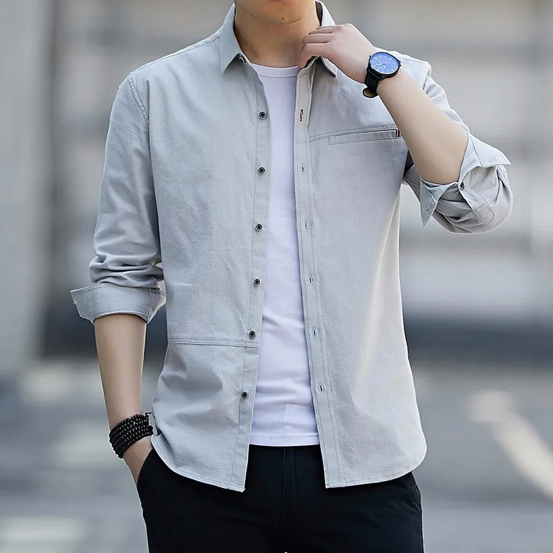 Рубашки модный бренд Camisa Masculina рубашка с длинными рукавами для мужчин корейский тонкий дизайн формальная повседневная мужская рубашка уличная 4XL