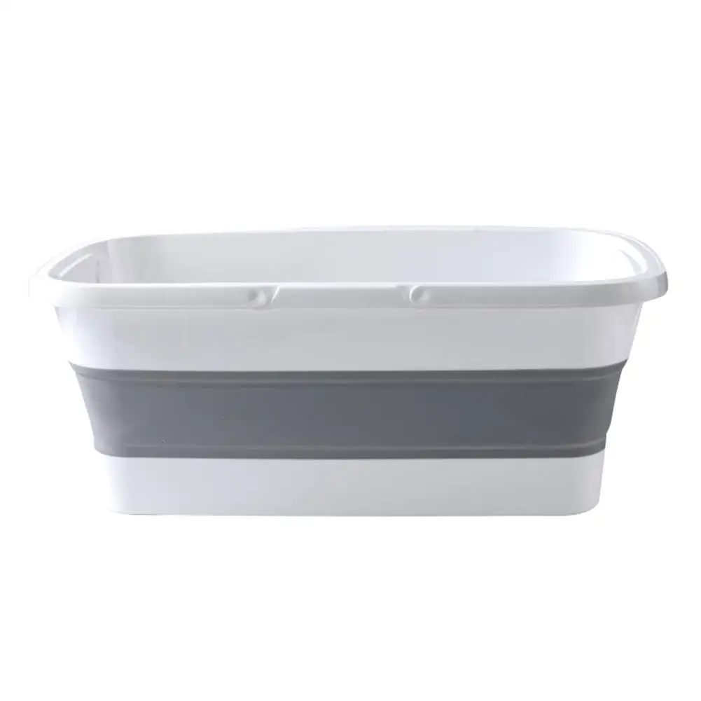 White Складная швабра ведро складной портативный умывальник Dishpan с ручкой для кемпинга рыбалки - Цвет: White