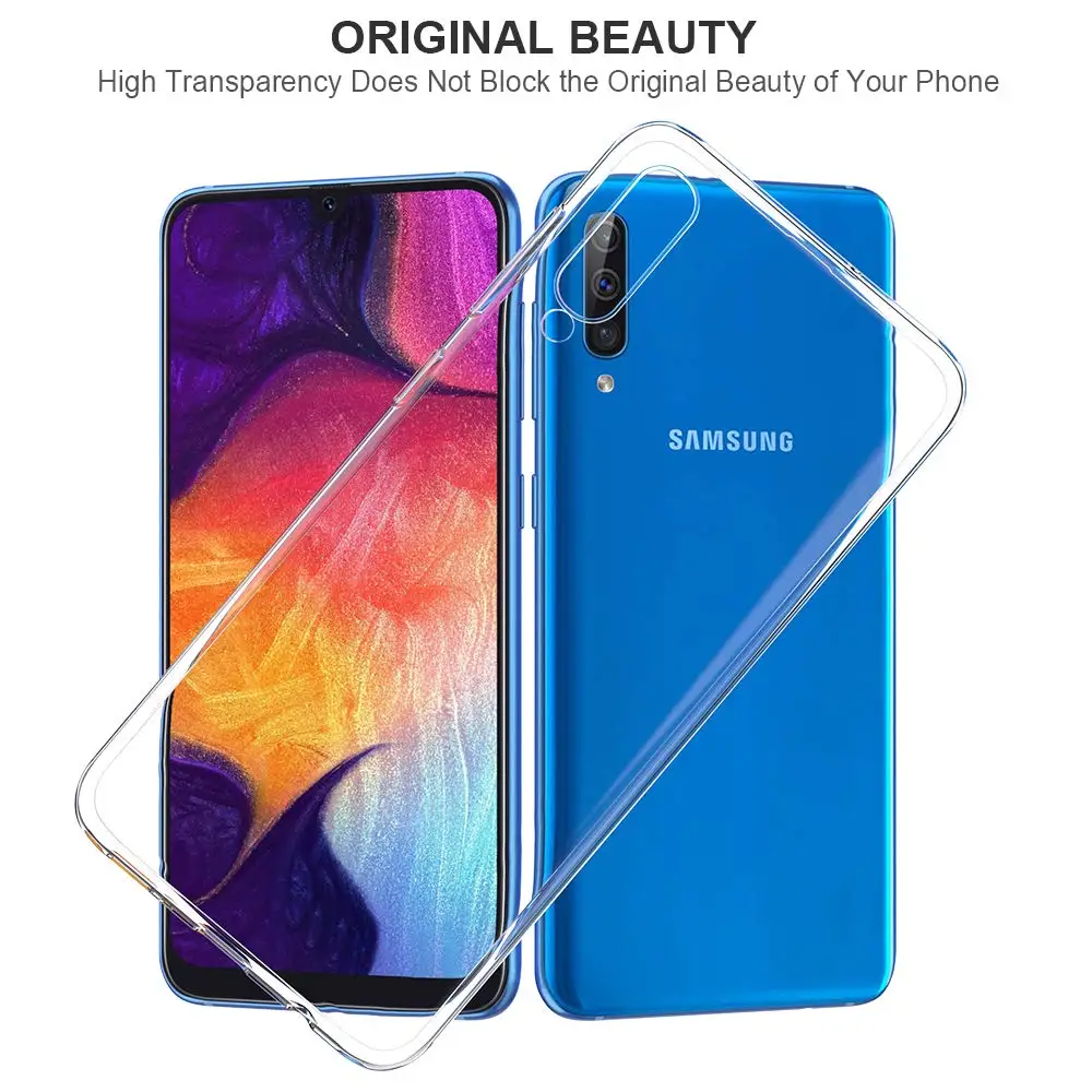 Чехол для телефона Samsung Galaxy A50 A70 A40 A30 A20 A10 ультратонкий прозрачный мягкий