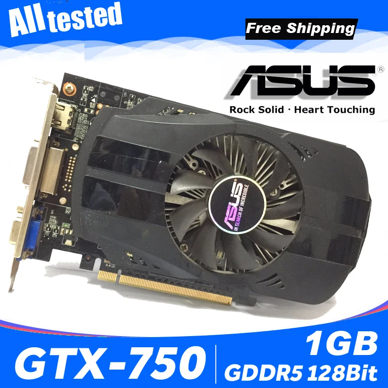 Asus GTX 750 FML 1GB GTX750 1G D5 DDR5 128 бит ПК настольные графические карты PCI Express 3 0