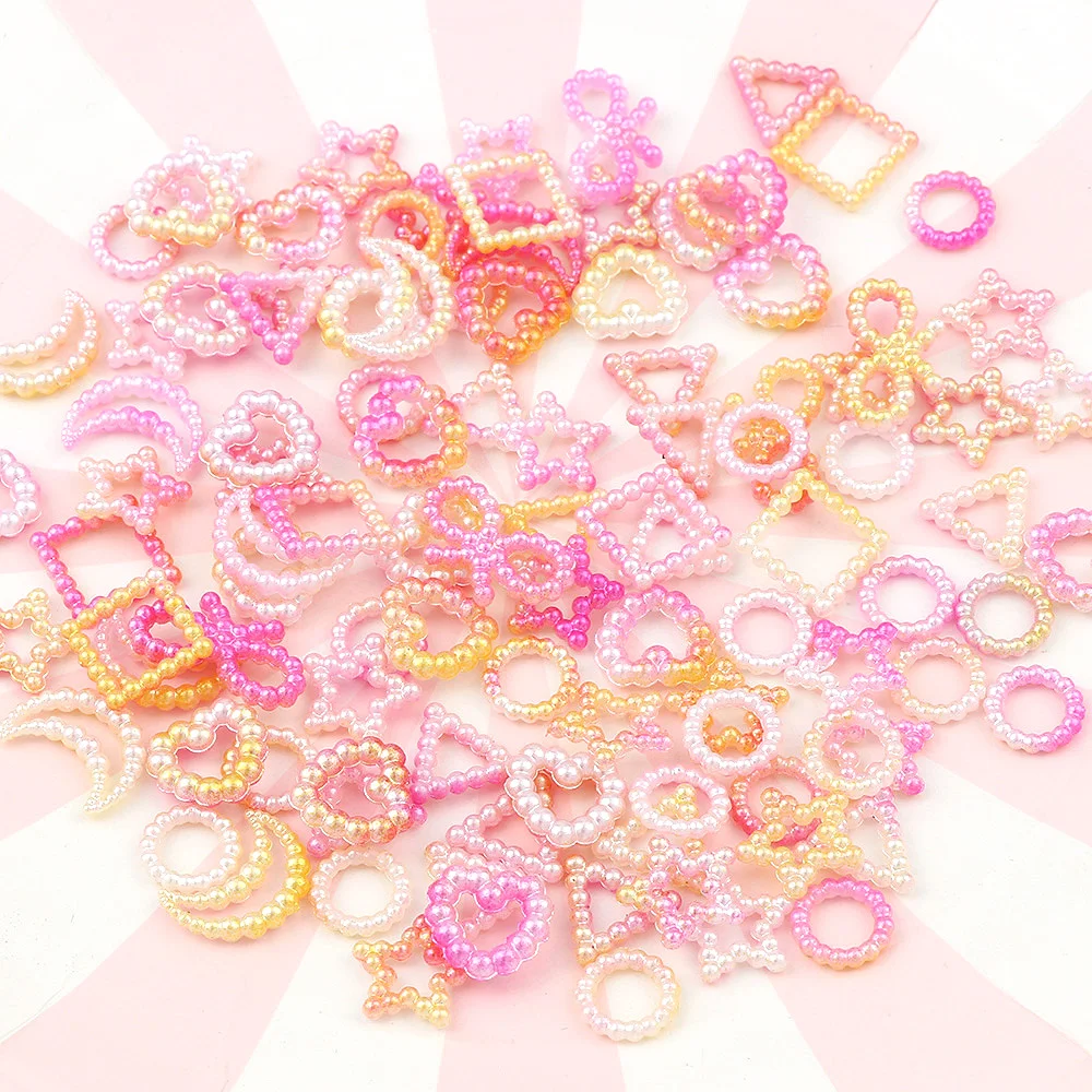 20 г/компл. разноцветные градиентные бусины с Луной звездой сердцем ABS полым