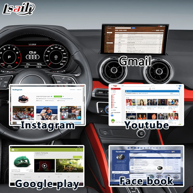 Android 6,0 gps навигационный интерфейс для 2005-2009 AUDI 2G MMI A6/A8/Q7/S6 с wifi приложениями скачать Mirrorlink OnlineMap