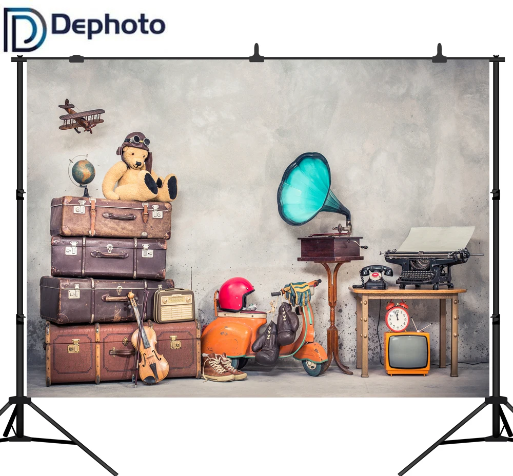 Декорации для детской фотосъемки на день рождения винтажный Ретро чемодан